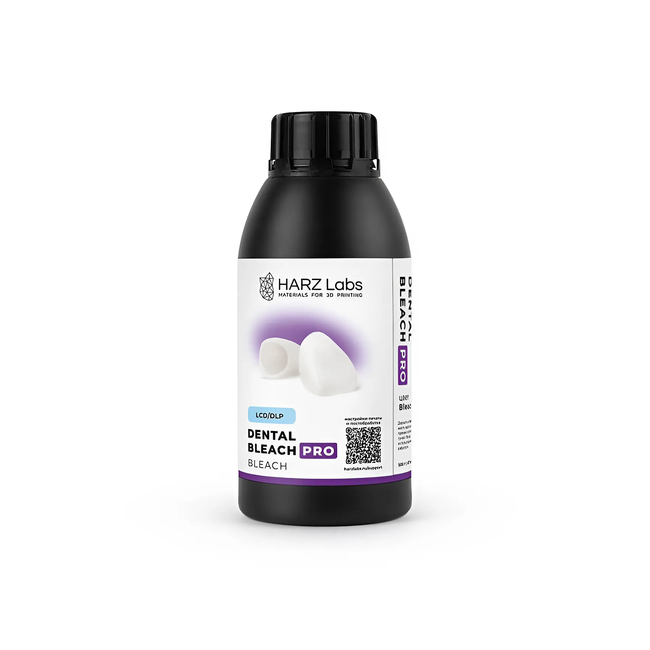 HARZ Labs Dental Bleach PRO - фотополимерная смола для стоматологии, цвет белый, 0.5 кг | HARZ Labs (Россия)