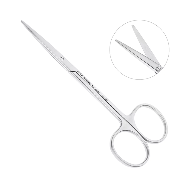 Ножницы хирургические прямые Metzenbaum, 120 мм, тупой кончик | HLW Dental Instruments (Германия)