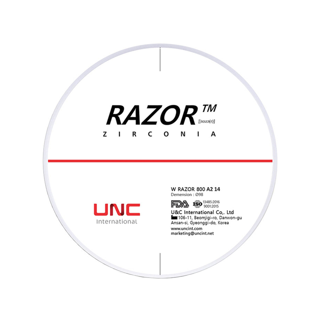 Razor 800 - циркониевый диск однослойный, монохромный, диаметр 98 мм, толщина 10 мм | UNC (Ю. Корея)