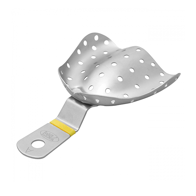 Ложка слепочная для нижней челюсти, полностью лишенной зубов, форма №LA, 78x62 мм | YDM (Япония)