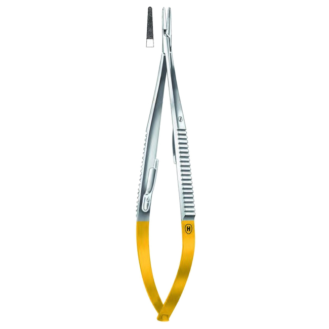 HSD 310-14 - микроиглодержатель Castroviejo, с твердосплавными вставками, длина 140 мм | Karl Hammacher GmbH (Германия)