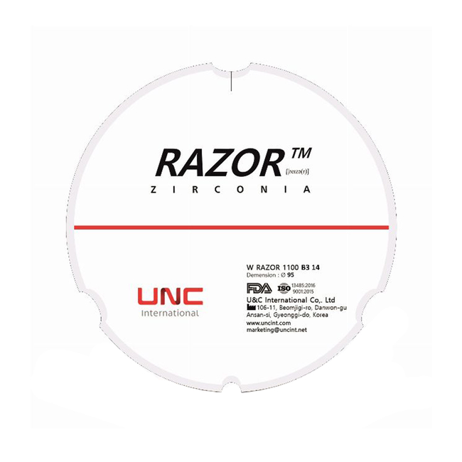 Razor 1100 - циркониевый диск однослойный, монохромный, диаметр 95 мм, толщина 12 мм | UNC (Ю. Корея)