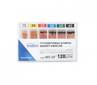 Гуттаперчевые штифты Geosoft Endoline, #30 ISO-.02 (120 шт) | Geosoft (Россия-Израиль)