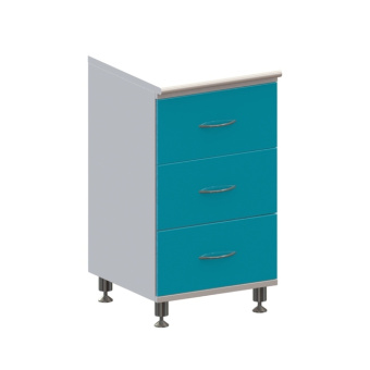 Т3 - тумба напольная на хромированных ножках, 3 выдвижных ящика | Виталия (Россия)